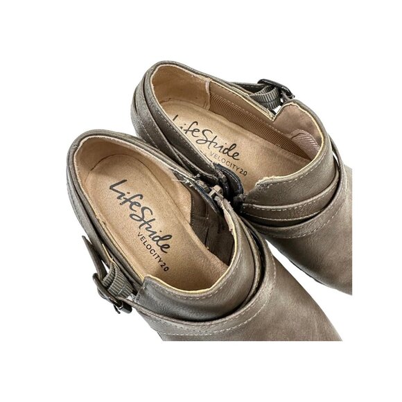 LifeStride Velocity 2.0 Adley Womens Taupe Faux Leather Ankle Booties SZ 6.5M - Picture 4 of 12